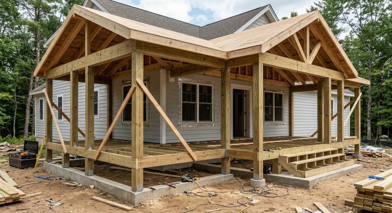 Porch Roof Framing in Wilmington, NC
